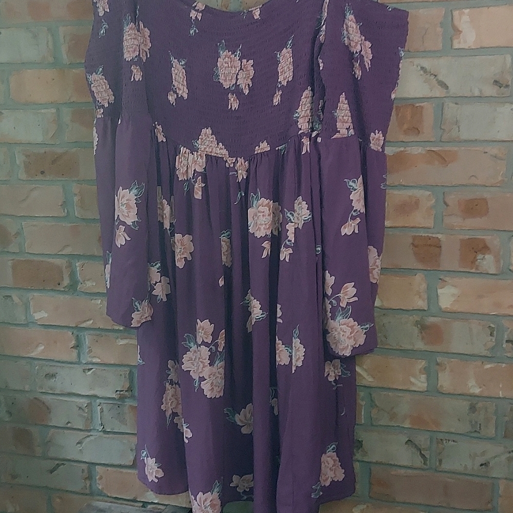 Torrid bell sleeve boho chic off the shoulder top.